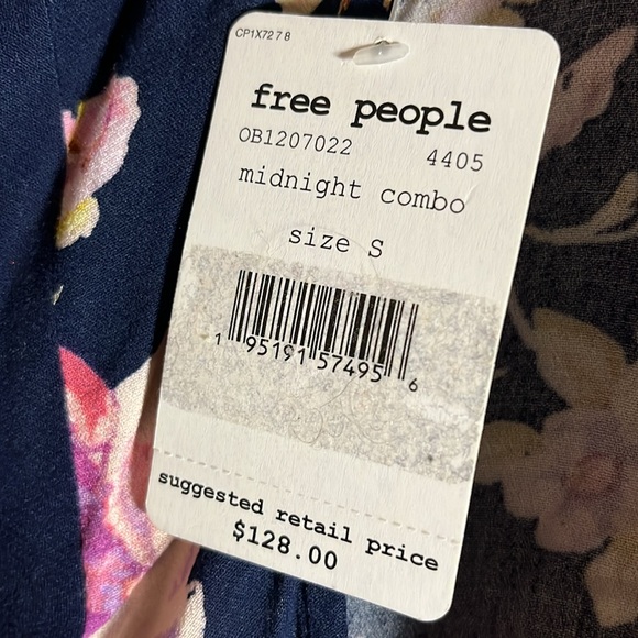 Free People NEW Womens Dress Size Small Floral Midnight Combo Tunic - Picture 8 of 8